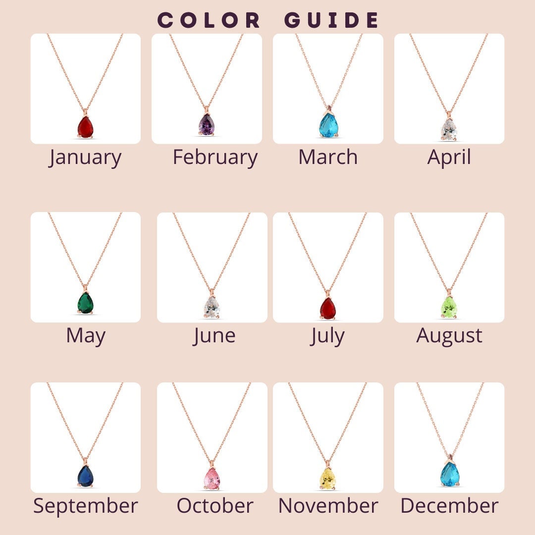 Personalised Birthstone Necklace | Custom Birthstone Necklace | Gemstone Necklace | Month Gemstone Necklace | Celebrate Pride Month