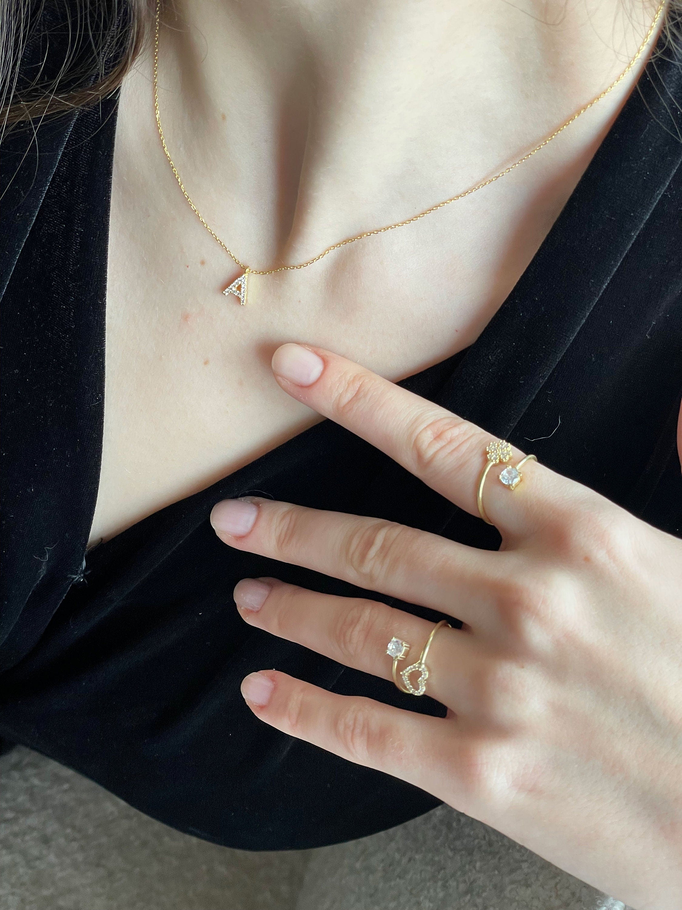 Personalized Initial Necklace, Customized Letter Necklace, Handmade Jewelry,, Winter Gift Idea, Handmade Necklace,delicate Silver Necklace