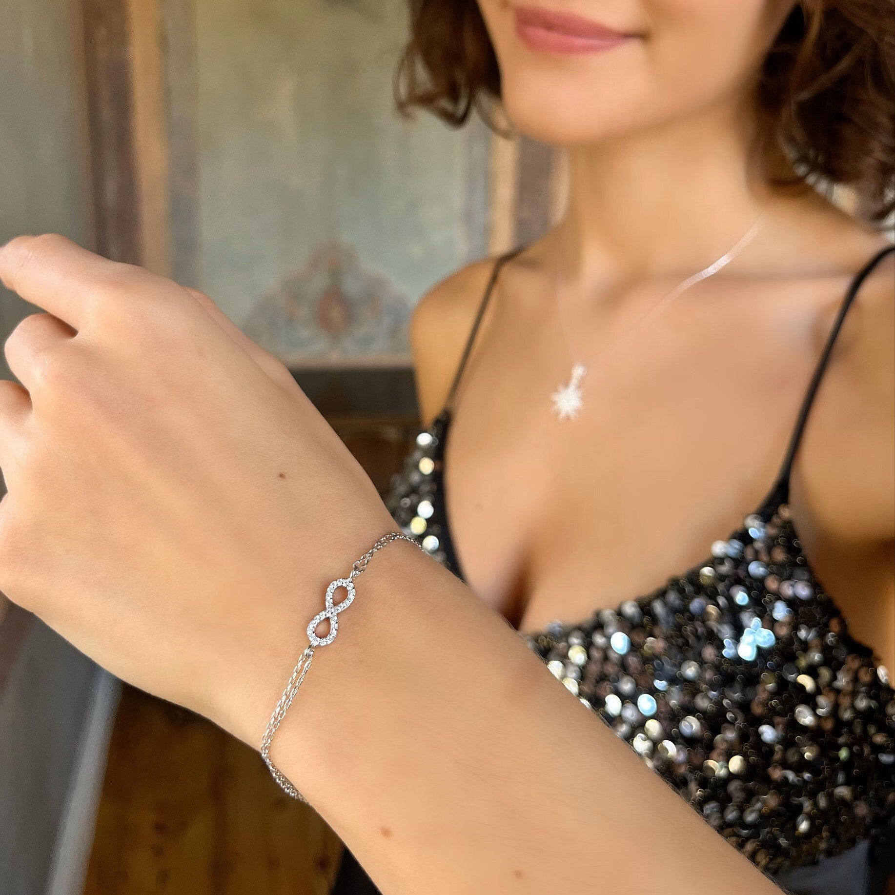 Elegant And Stylish Infinity Bracelet - Sparkling Eternity Charm Bracelet - Silver And Gold Options - Minimalist Design - Gift Ideas