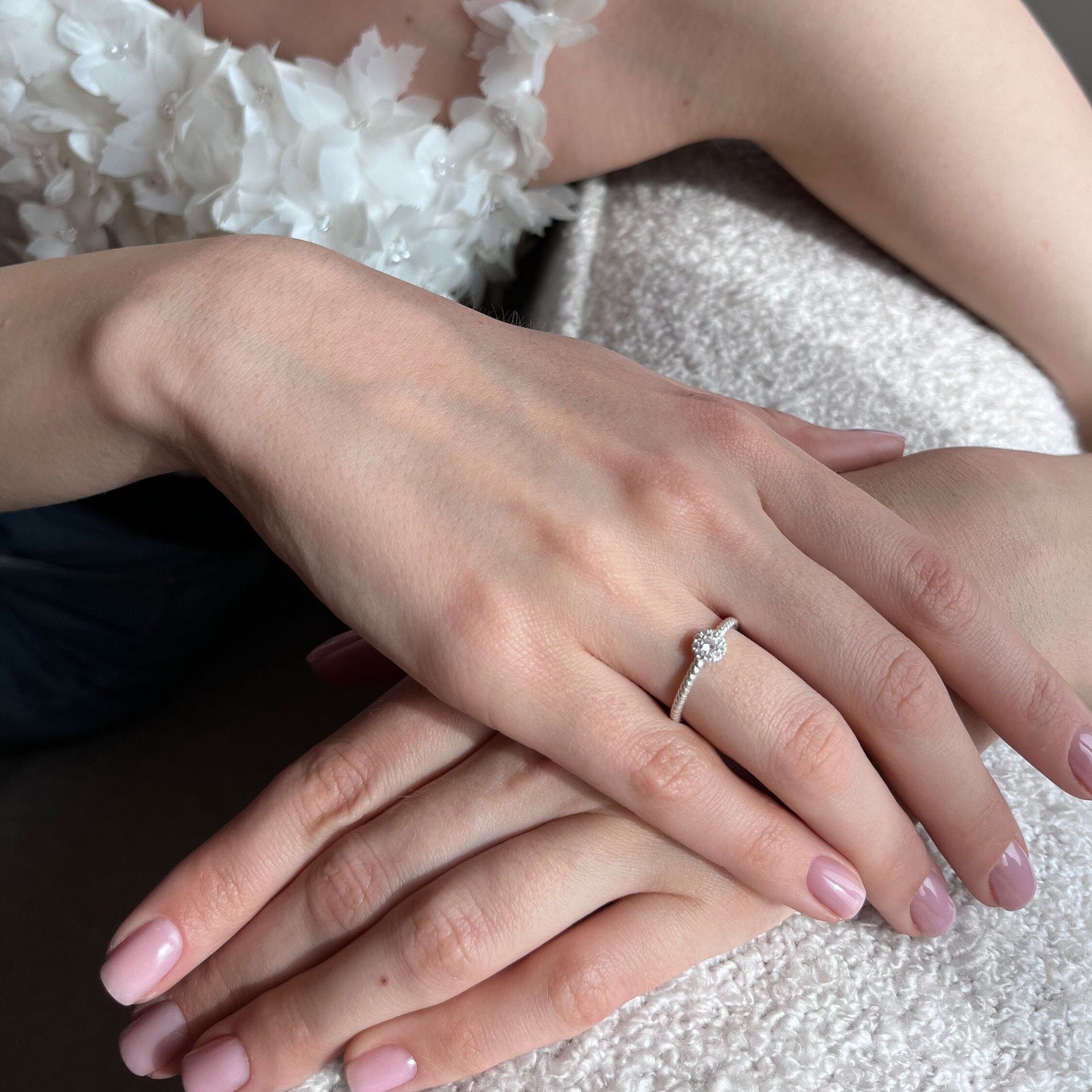 Sleek Silver Geometric Ring, Sterling Silver Handmade Jewelry, Cz Silver Spot Ring For Women, Minimalist Elegance: Polished Silver Ring