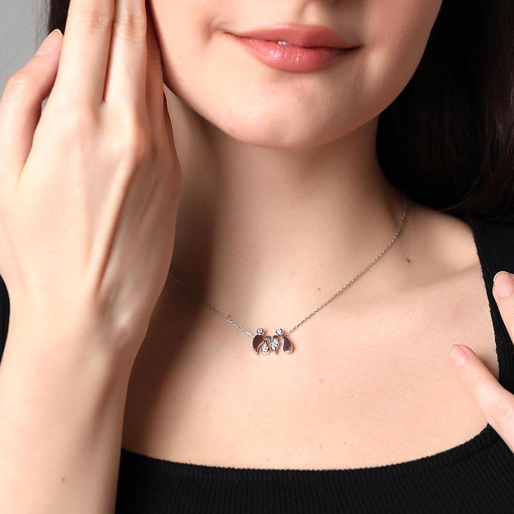 Personalized Family Bond Necklace , Parents & Kids Pendant, Minimalist Mom, Dad And Kids Necklace , Meaningful Family Gift , Symbol Of Unity