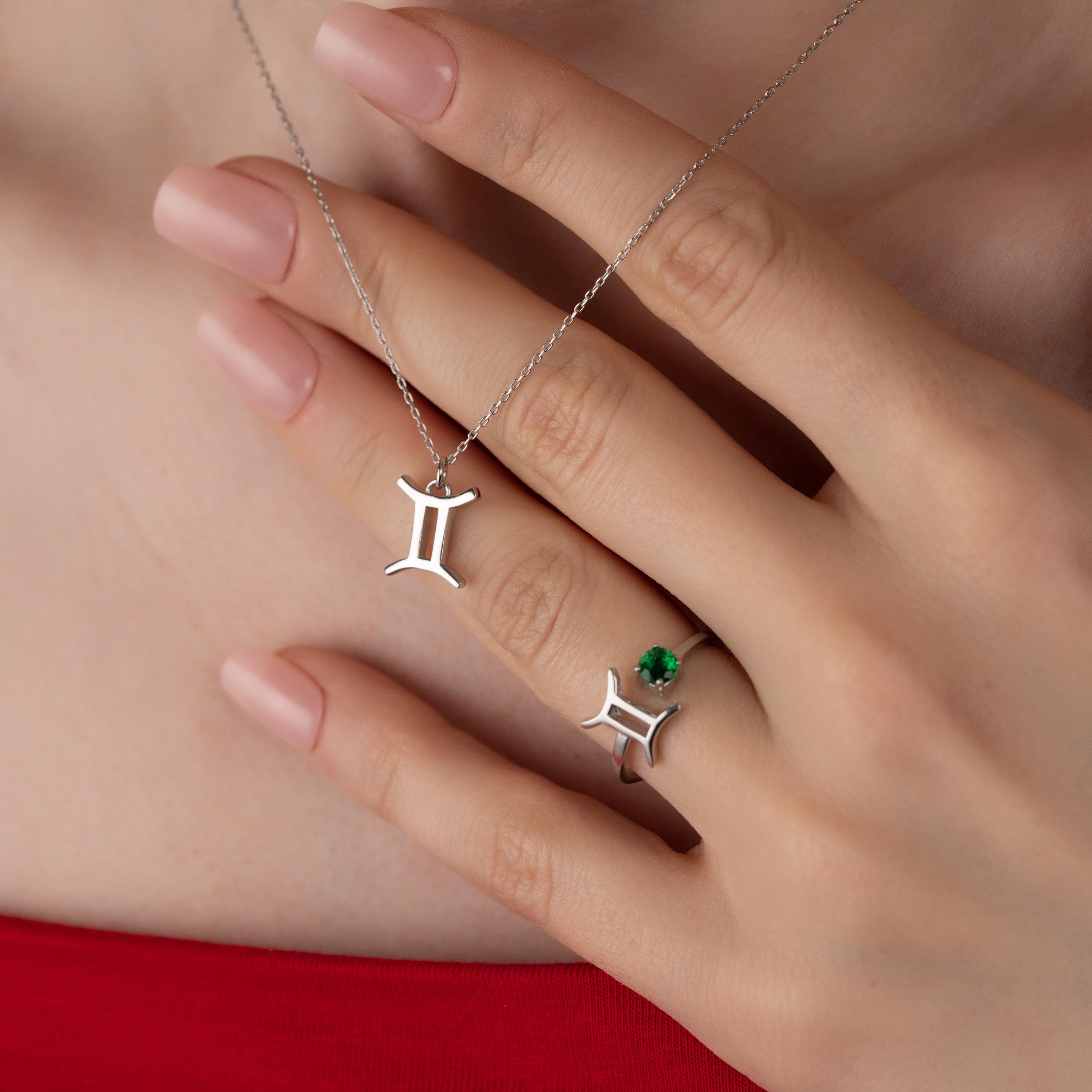 Zodiac Sign Jewelry Set, Horoscope Necklace And Ring, Astrology Gift