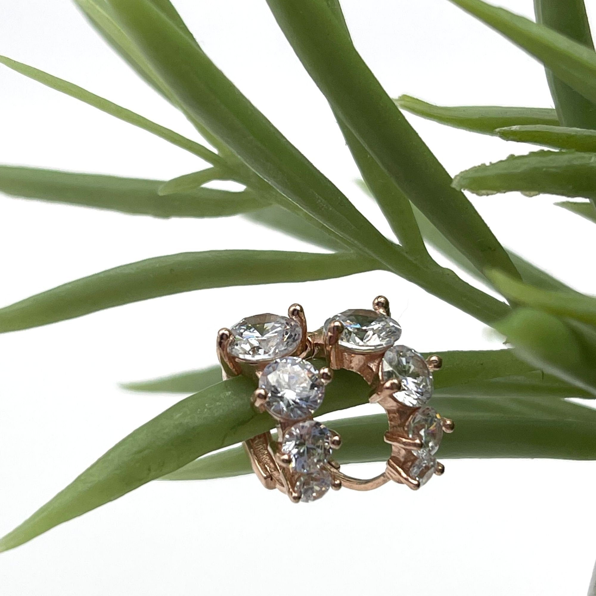 Cz Hoop Earrings - Rose Gold Huggie Hoop Earrings - Pave Ring Hoops - Cartilage Hoop Earrings - Pave Cz Huggie Hoops