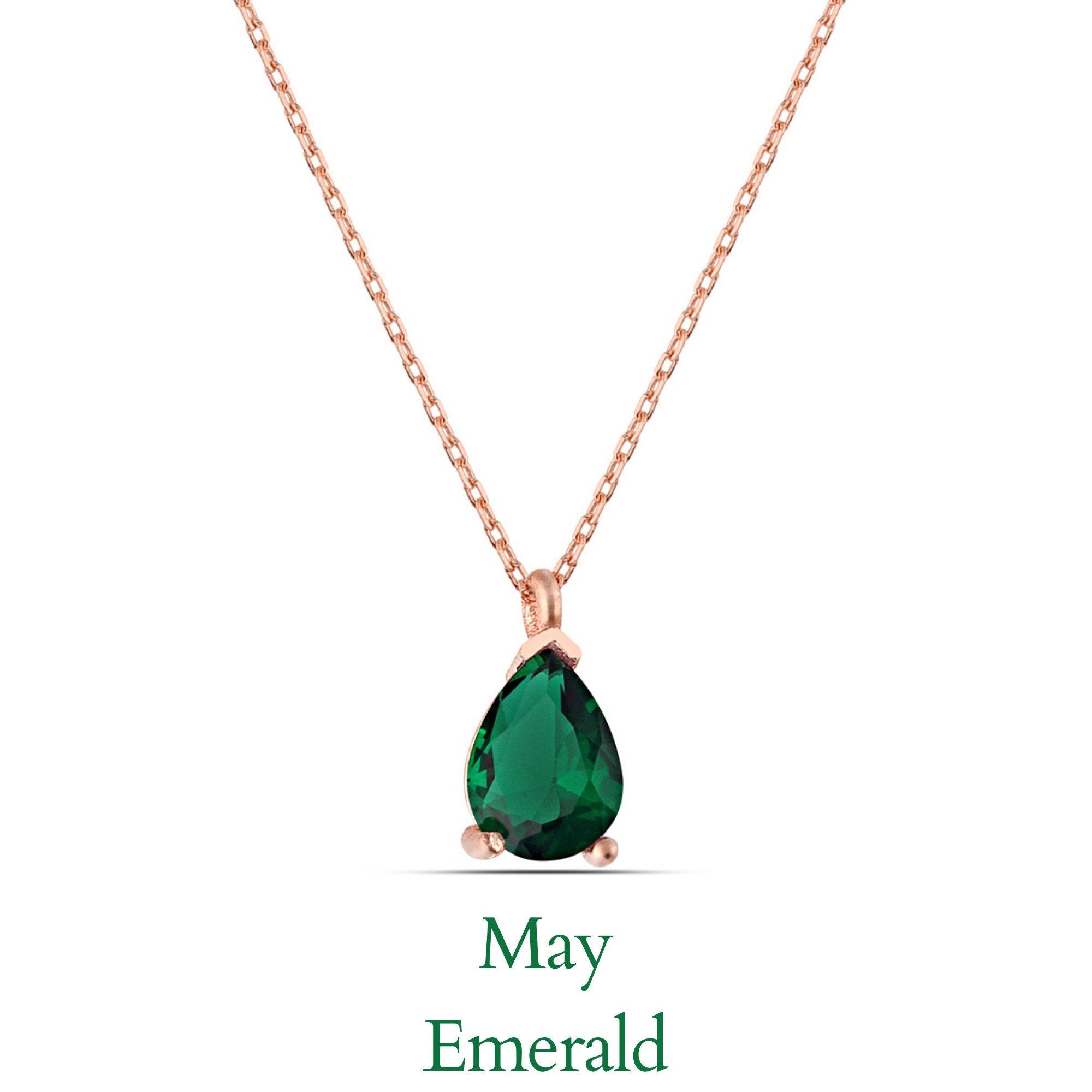 Drop Birthstone Silver Necklace - Zircon Dainty Necklace - Blue Zircon Necklace - Delicate Silver Necklace -