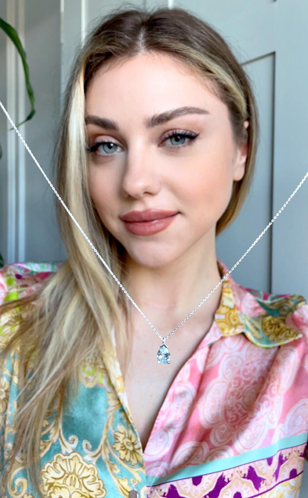 Personalized Birthstone Necklace, Silver Birthstone Necklace, Dainty Sterling Silver Birthstone Necklace,