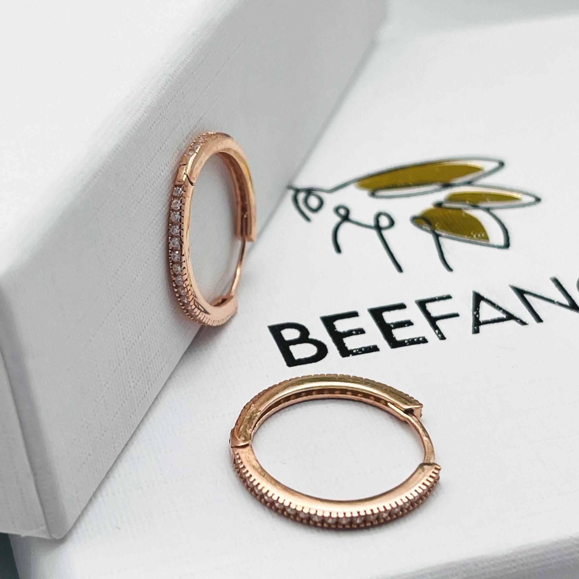 Cz White Zircon Hoop Earrings - Huggie Hoop Earrings - Cz Pave White Colour Hoops - Drop Earrings - Minimalist Hoops