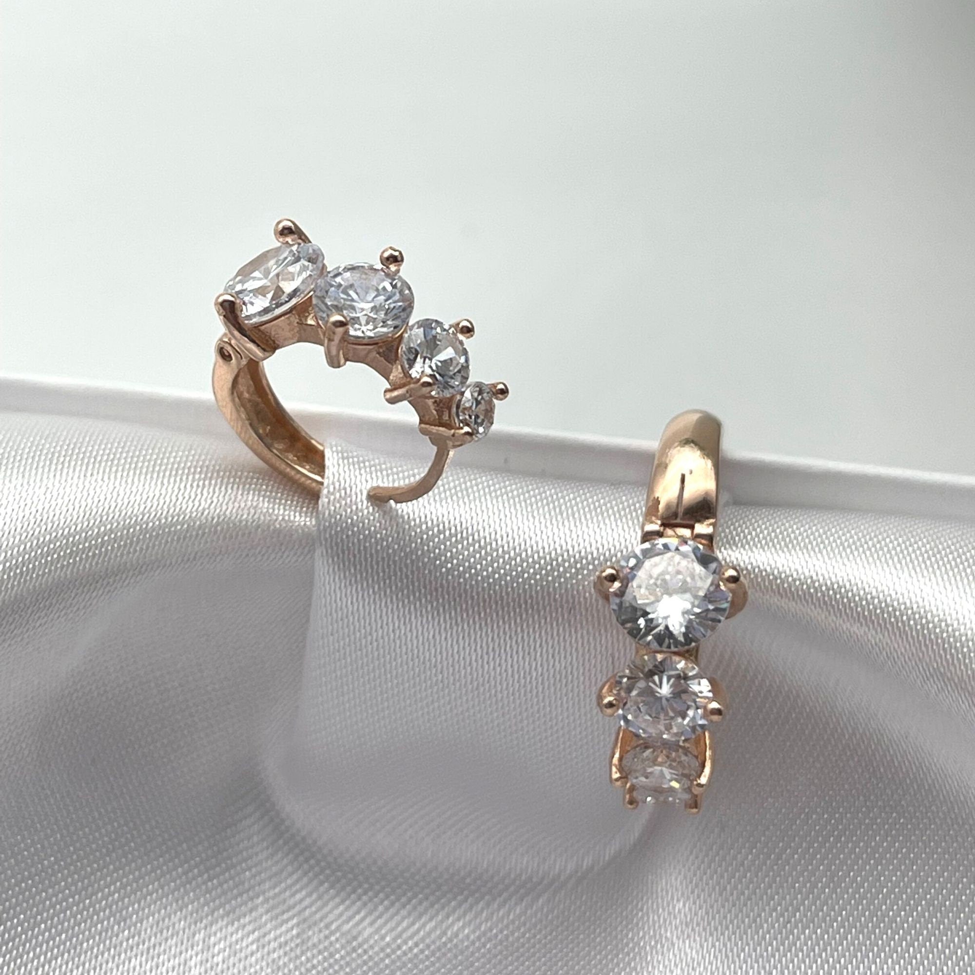 Cz Hoop Earrings - Rose Gold Huggie Hoop Earrings - Pave Ring Hoops - Cartilage Hoop Earrings - Pave Cz Huggie Hoops