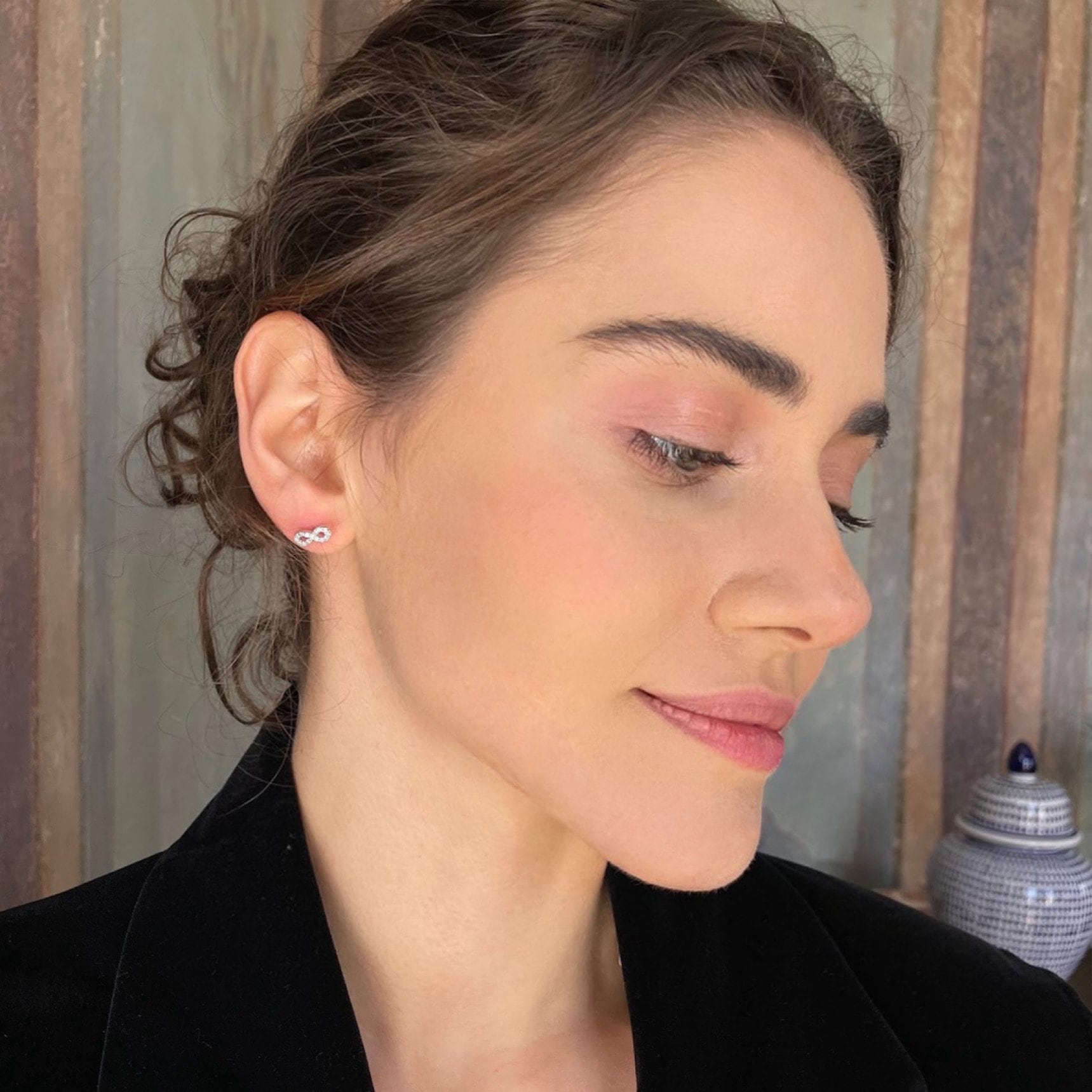 Minimalist Infinity Earrings - Cz Eternal Love Earrings - Infinity Studs - 925 Sterling Silver Jewelry - Love Symbol