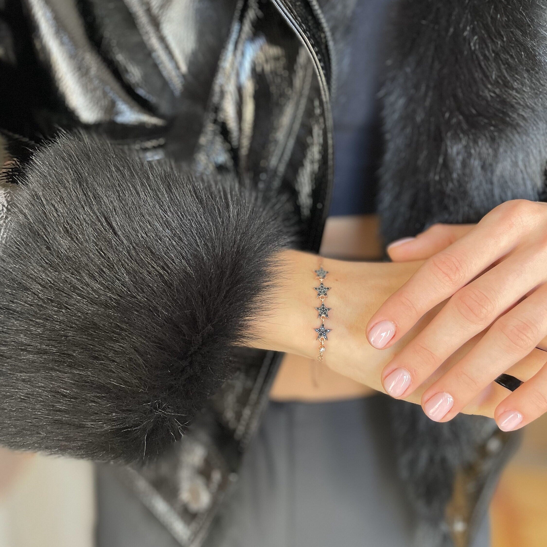 Star Lariat Jewelry Set - Rose Gold Star Lariat Necklace & Bracelet Set - Sterling Silver Jewelry - Summer Jewelry