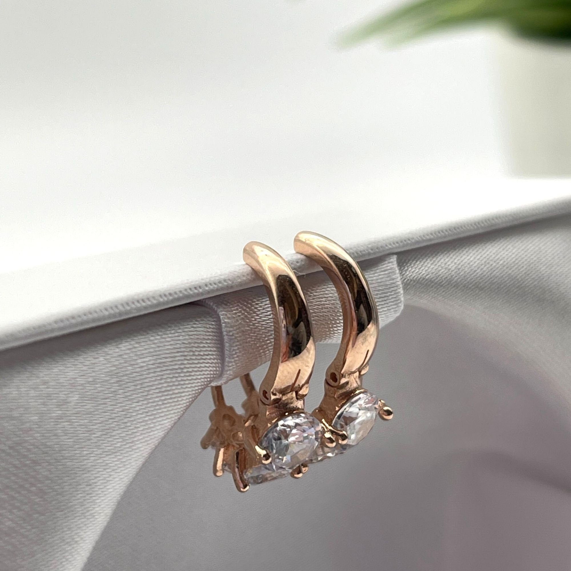 Cz Hoop Earrings - Rose Gold Huggie Hoop Earrings - Pave Ring Hoops - Cartilage Hoop Earrings - Pave Cz Huggie Hoops