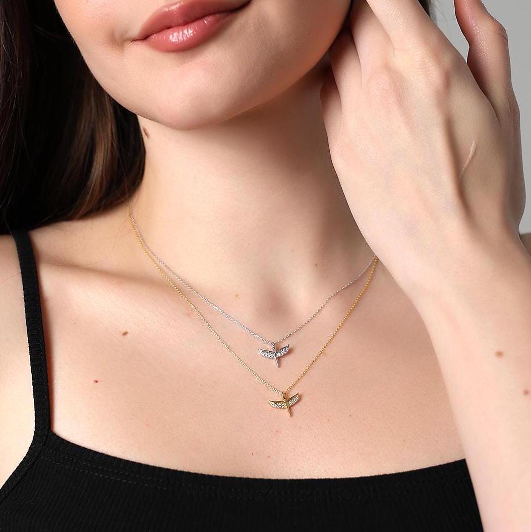 Petite Silver Angel Charm Necklace , Minimalist Angel Pendant , Silver/gold/rose Gold Options , Delicate Charm Jewelry , Personalized Gift