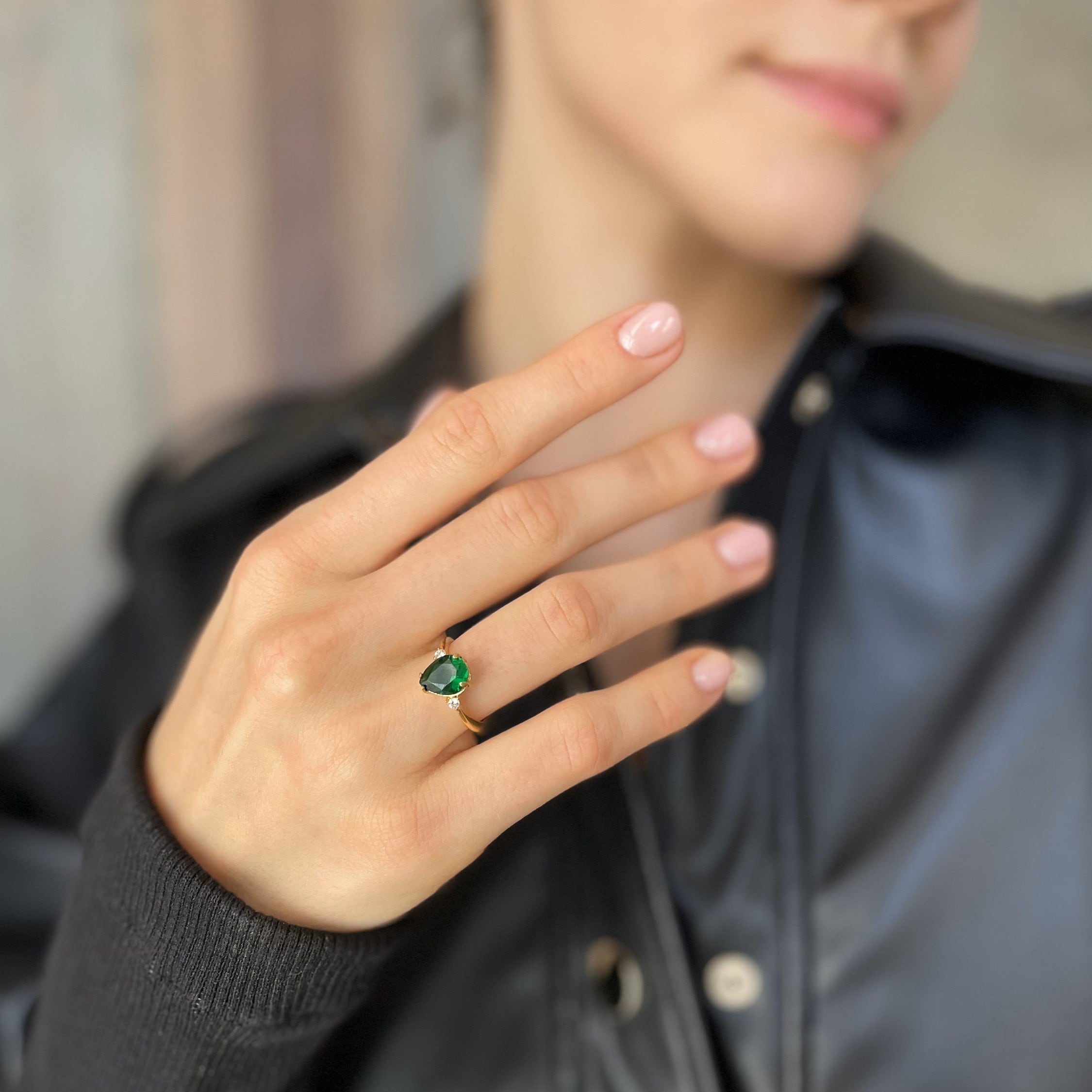 Elegant Birthstone Ring - Sterling Silver Birthstone Jewelry - Minimalist Family Birthstone Ring - Personalized Gift