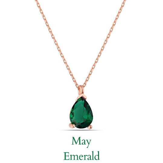 Catherine Teardrop Gold Color Chain - Delicate Emerald Birthstone - Gold/rose/silver Chain - All Color Birthstone - Mothers Day Necklace