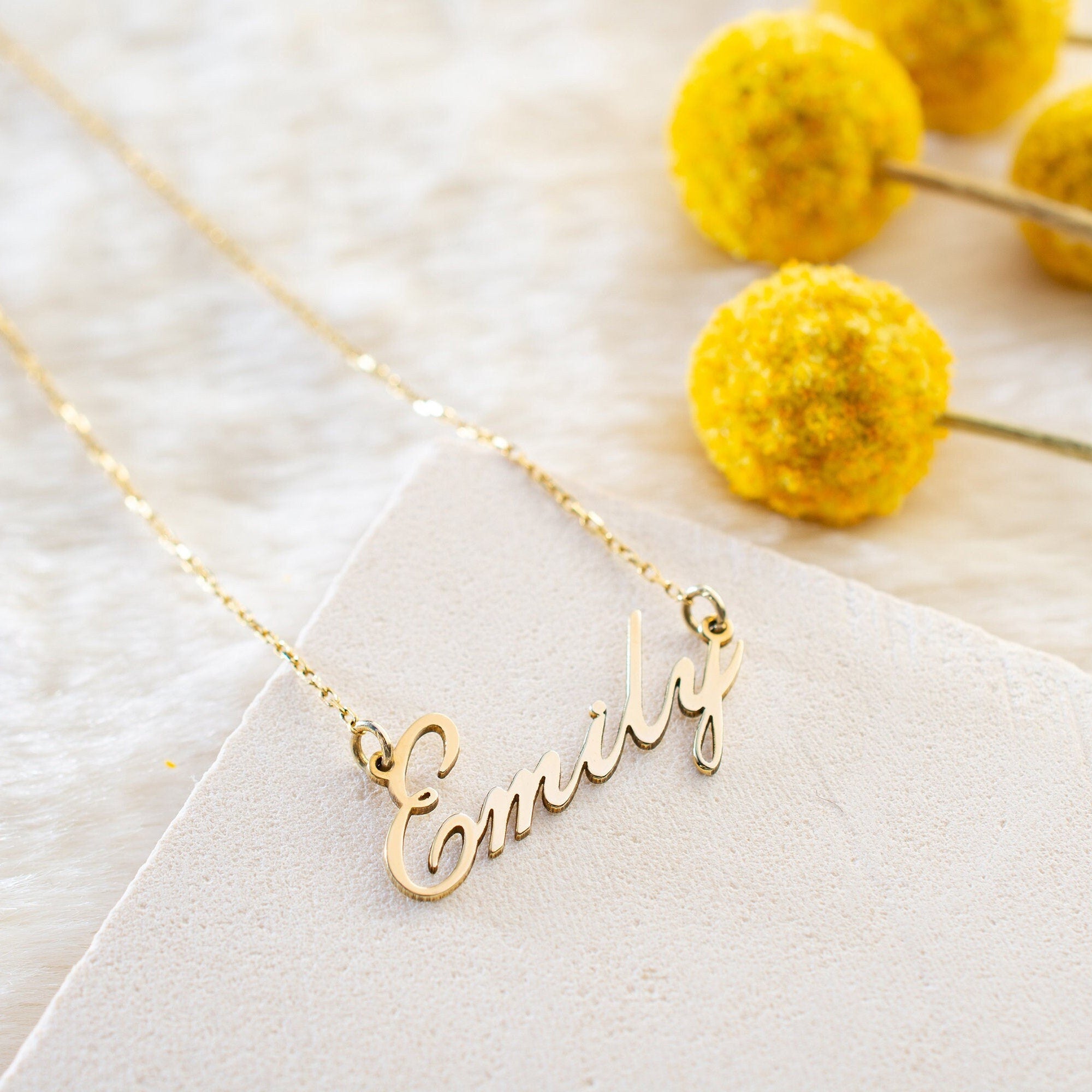 Minimalist Name Necklace - Sterling Silver Handmade Name Necklace - Customized Name Silver/gold/rose Necklace - Delicate Silver Necklace