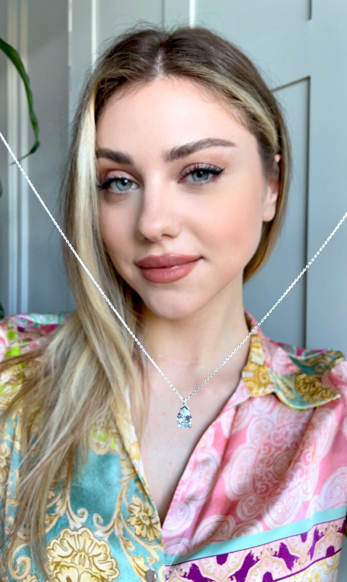 Sterling Silver Crystal Birthstone Necklace, Delicate Natural Birthstone Necklace, Rose/silver/gold Chain , June Crystal Taurus Necklace