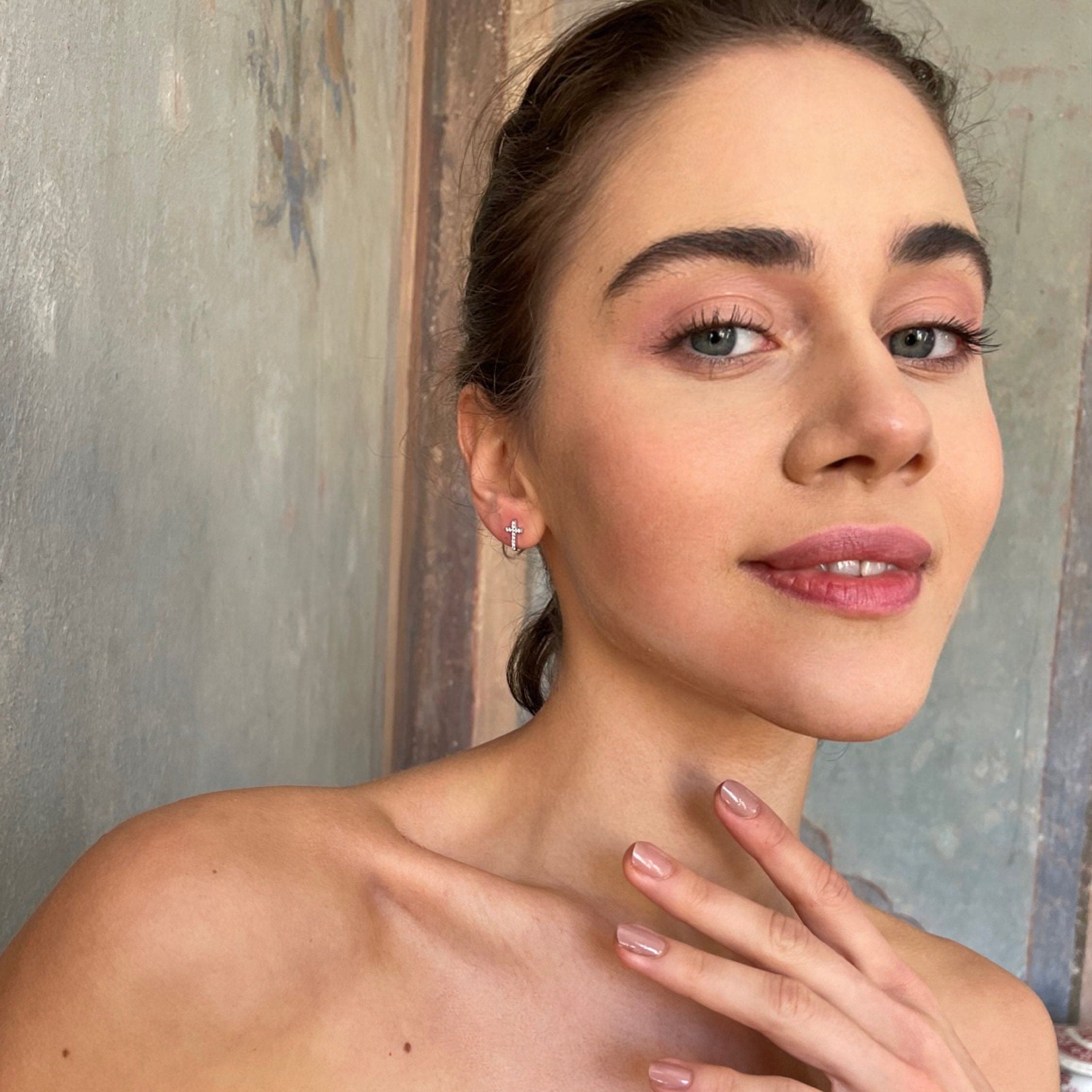 Cross Stud Earrings - Cz Sterling Silver Cross Earrings - Minimalist Cross Earrings - Symbolic Gift - Religious Jewelry