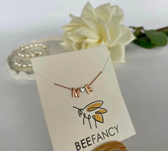 Personalized Sterling Silver Initial Necklace, Heart Pendant