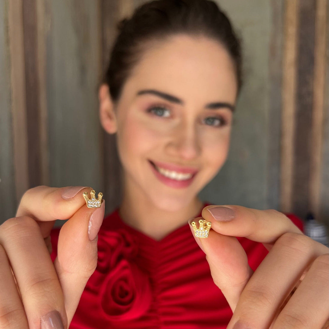 Elegant Crown Earrings - Cz Gold Plated Crown Stud Earrings - Minimalist Sterling Silver Jewelry - Princess Gift