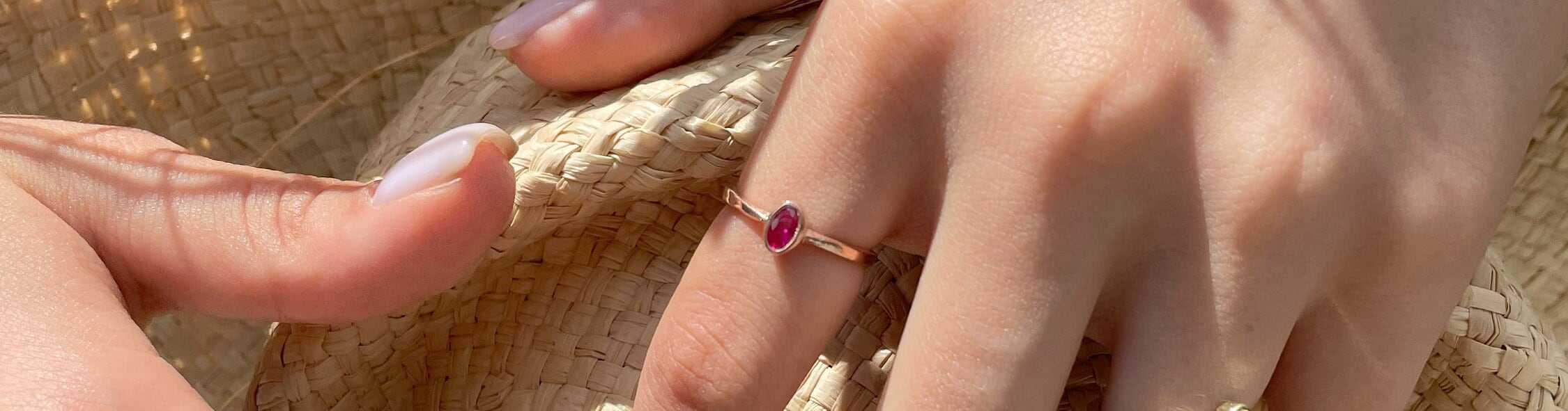 Simple & Chic Ruby Birthstone Stacking Ring - Oval Stone Silver Ring - Red Gemstone Jewelry - Dainty Promise Ring - Red Garnet Jewelry
