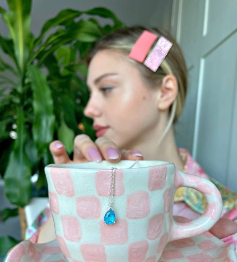 Personalized Birthstone Necklace, Silver Birthstone Necklace, Dainty Sterling Silver Birthstone Necklace,