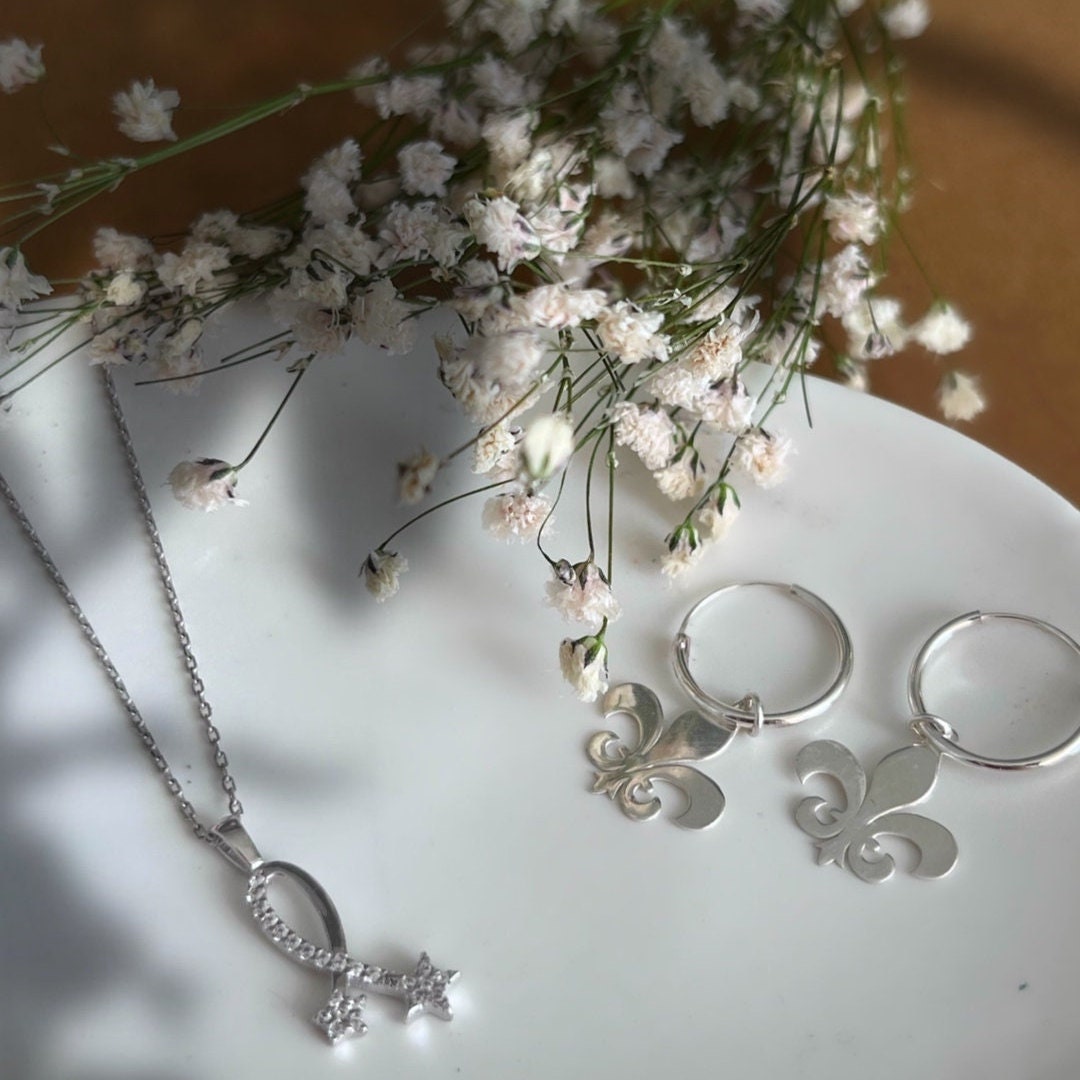 Celestial Star Pendant Sterling Silver Necklace | Delicate Star Necklace For Women | Silver Star Sign Pendant Necklace | ,