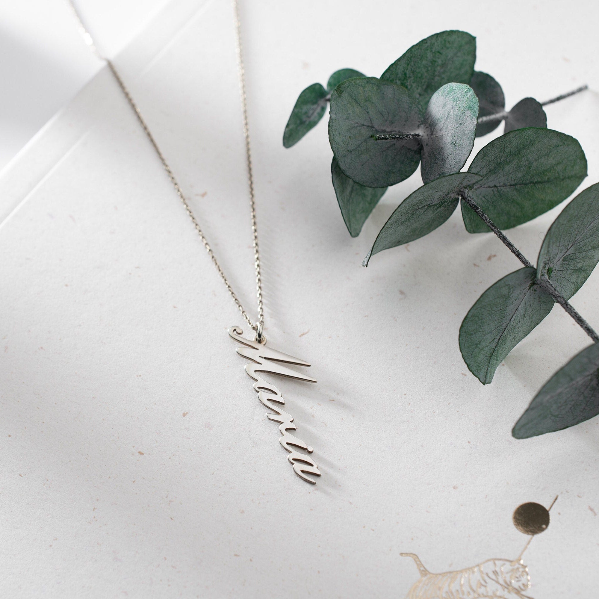 Minimalist Name Necklace - Sterling Silver Handmade Name Necklace - Customized Name Silver/gold/rose Necklace - Delicate Silver Necklace