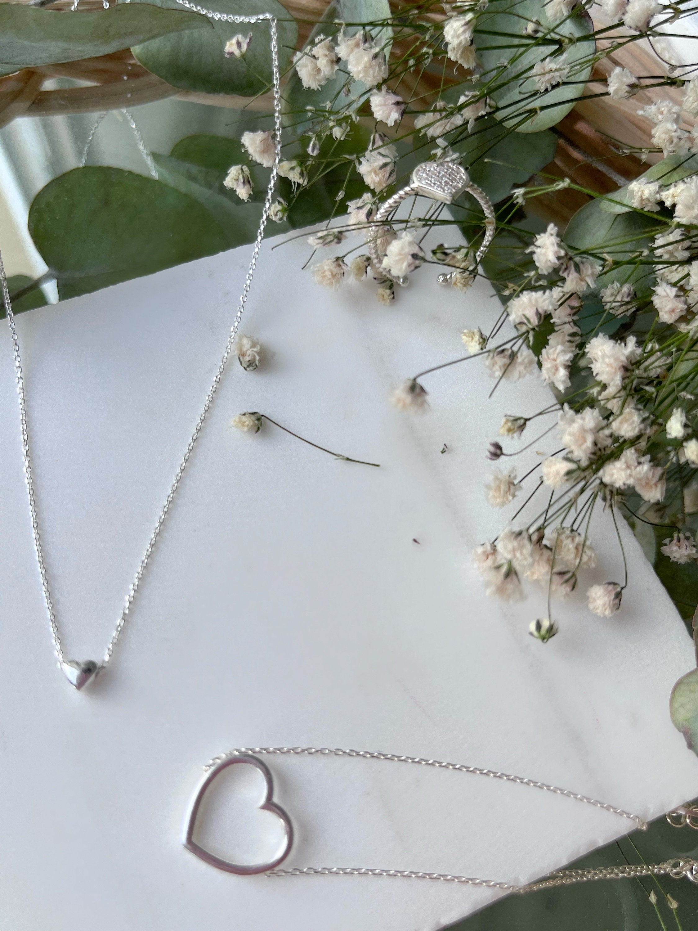 Sterling Silver Heart Bracelet - Delicate Silver Bracelet - Sterling Silver Jewelry - Handmade Jewelry -