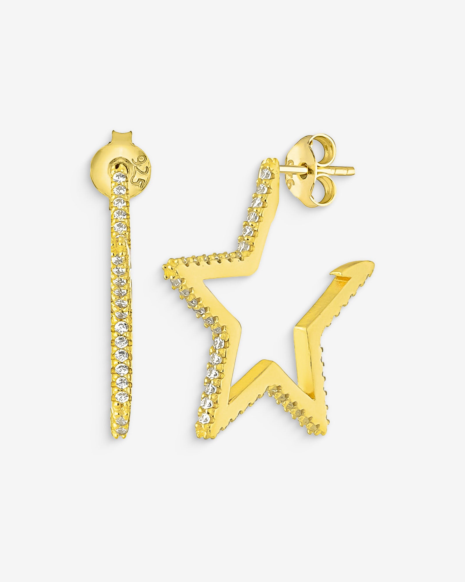 Star Shape Stud Earrings - Dazzling Star Earrings - Minimalist Rose Gold Color Star Earrings - Sterling Silver Jewelry