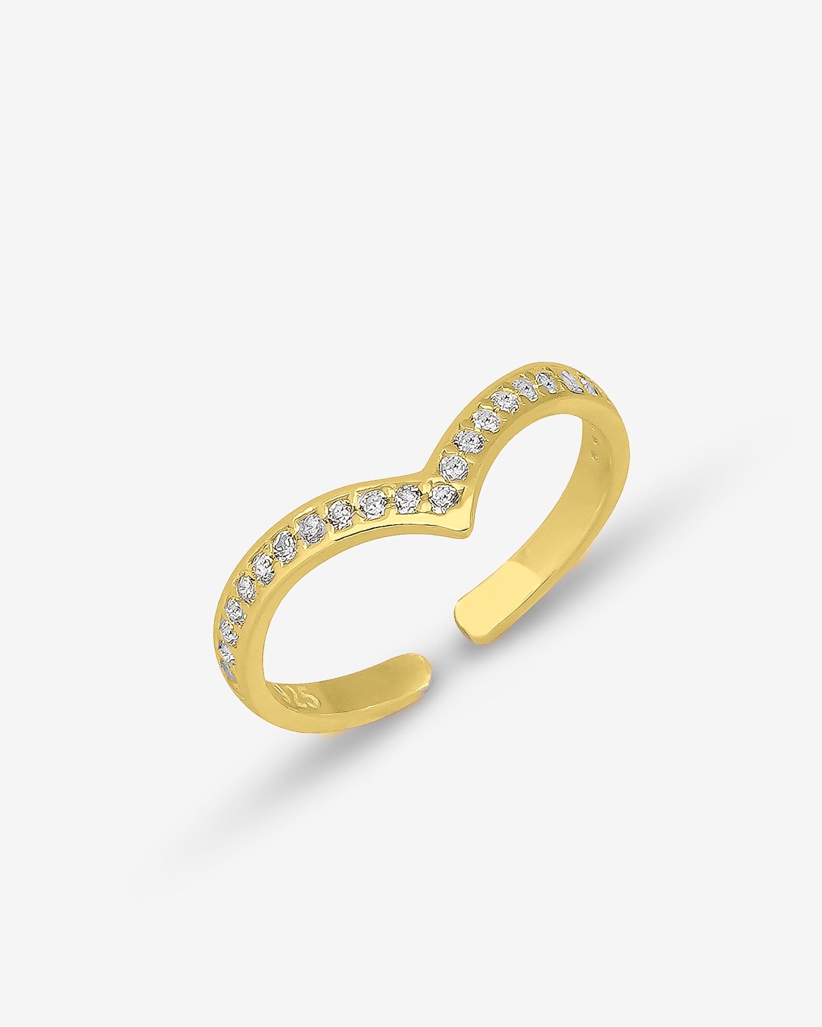 V Shape Wedding Band - Sparkling Curved Ring - Chevron Ring - Cz Sterling Silver Jewelry - Elegant V Band -