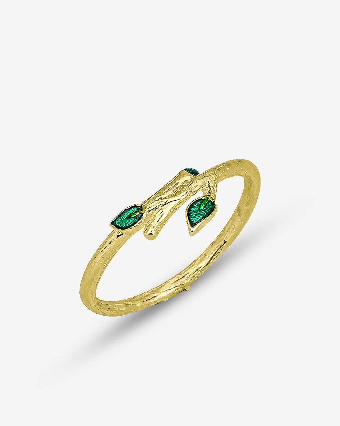 Emerald Ivy Ring - Adjustable Green Leaf Ring - Nature Lover Gift - Ivy Wrap Ring - Minimalist 925 Sterling Silver Jewelry