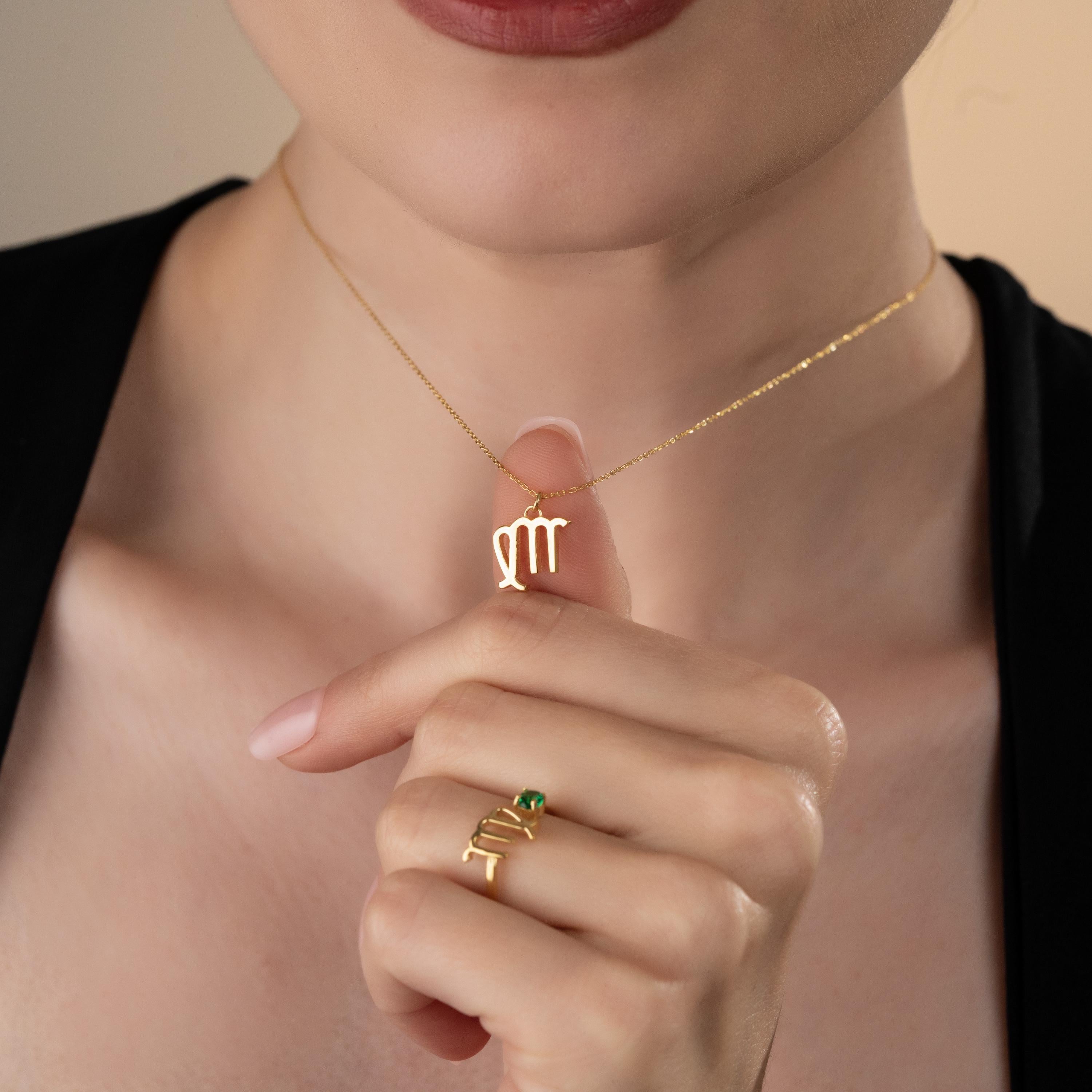 Zodiac Sign Jewelry Set, Horoscope Necklace And Ring, Astrology Gift