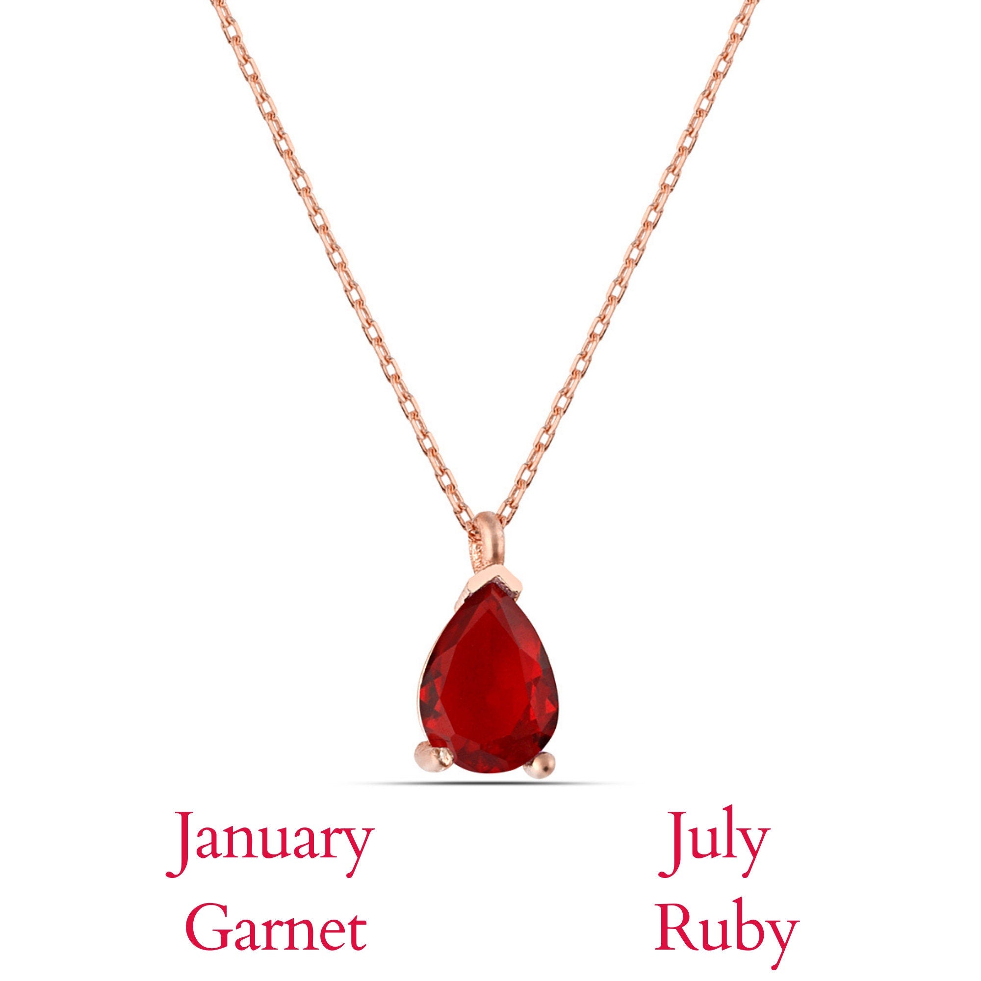 Drop Birthstone Silver Necklace - Zircon Dainty Necklace - Blue Zircon Necklace - Delicate Silver Necklace -