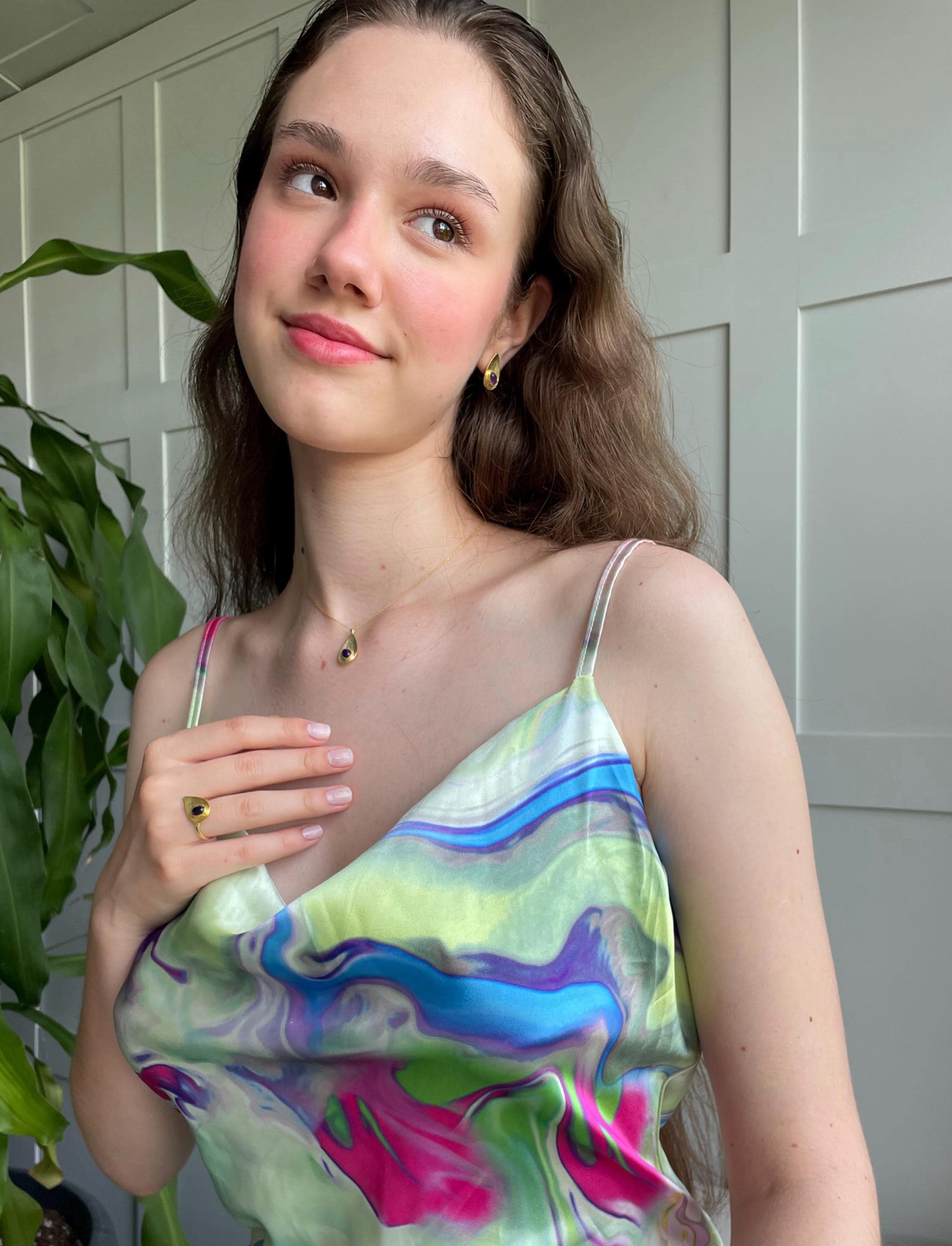 Handcrafted Silver Teardrop Birthstone Set - Necklace, Ring, Earrings - Large Teardrop Birthstone Trio Matching Set - Perfect Gift Idea