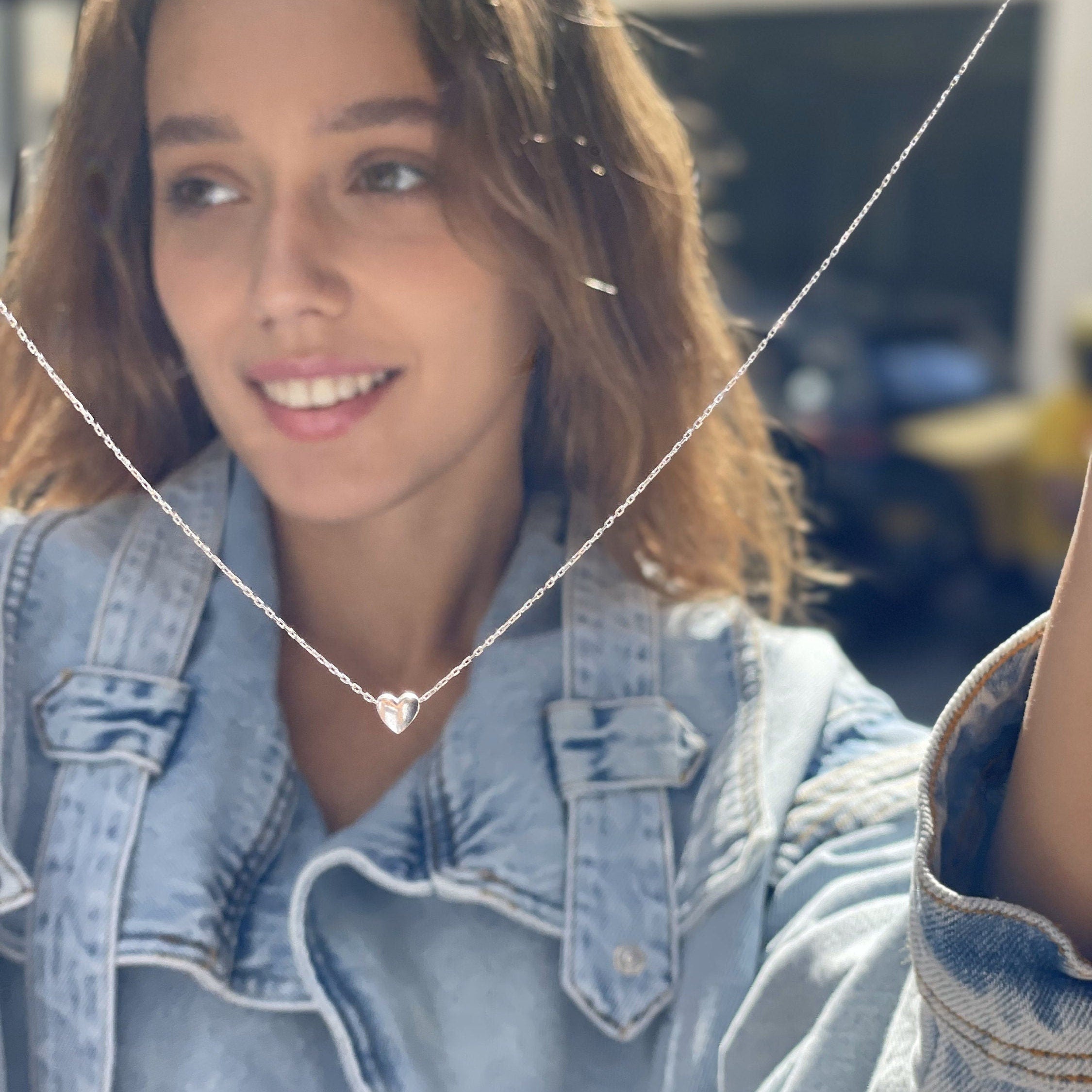 Romantic Love Heart Necklace - Simple & Chic Heart Charm - Silver/gold Options - Minimalist Necklace - Dainty Heart Pride Month Necklace