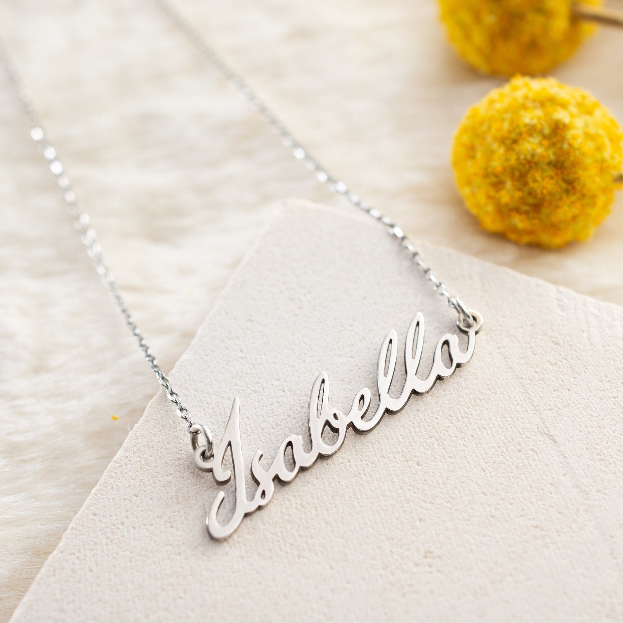 Minimalist Name Necklace - Sterling Silver Handmade Name Necklace - Customized Name Silver/gold/rose Necklace - Delicate Silver Necklace