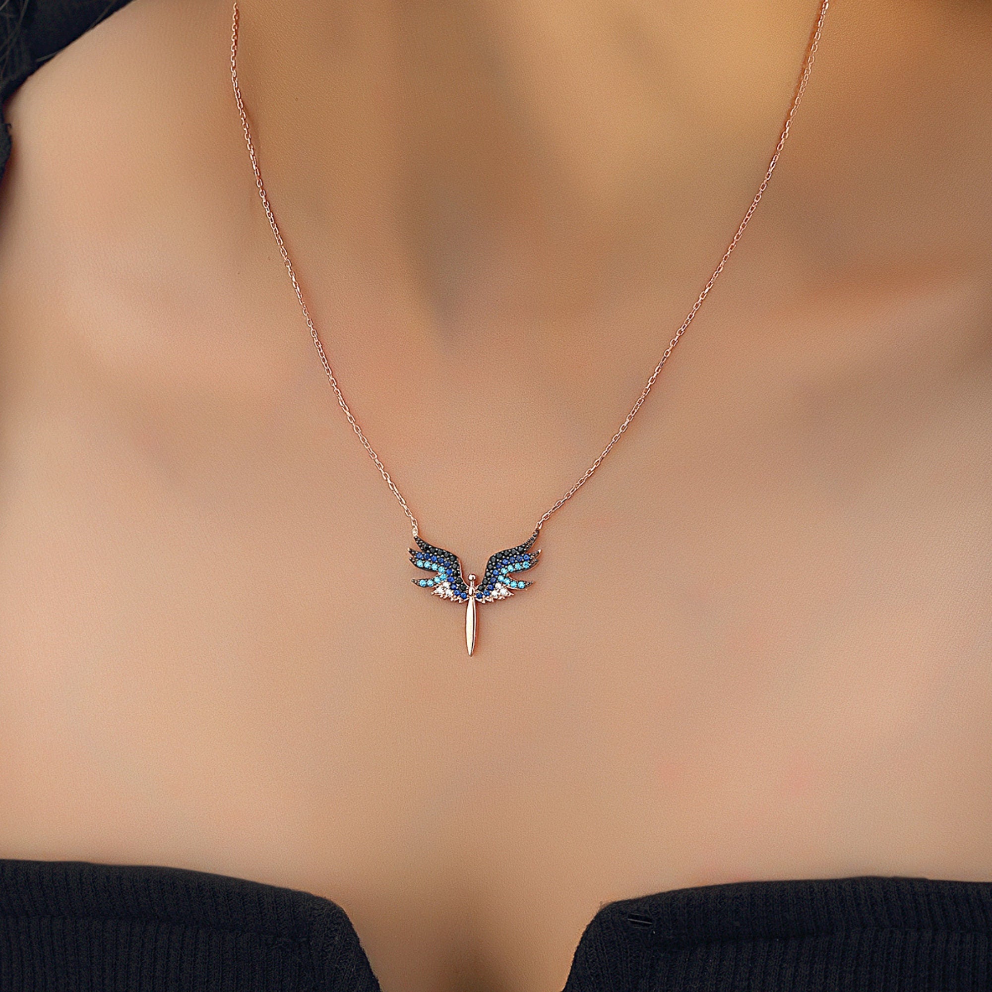 Guardian Angel Sterling Silver Necklace, Silver Archangel Michael Necklace, Protection Angel Pendant, Catholic Jewelry Personalized Gift