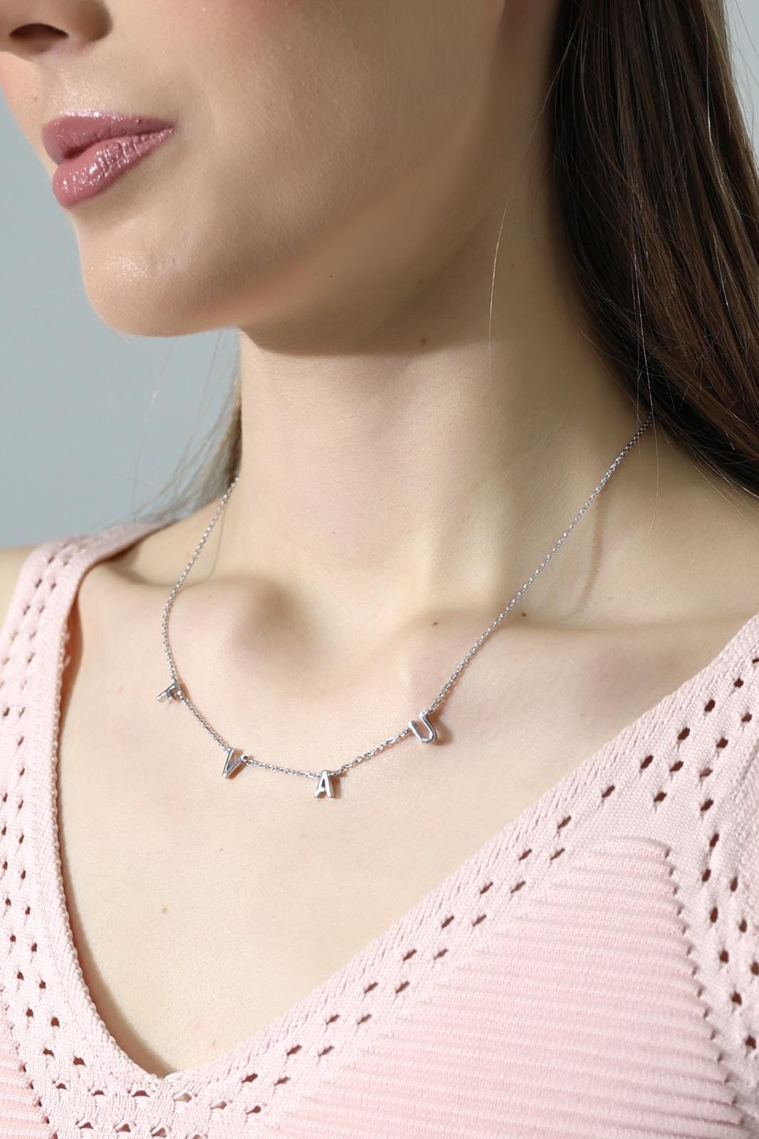 Personalized Multi-initial Name Necklace, Custom Letter Necklace, Multiple Initials Jewelry For Women , Dainty Personalized