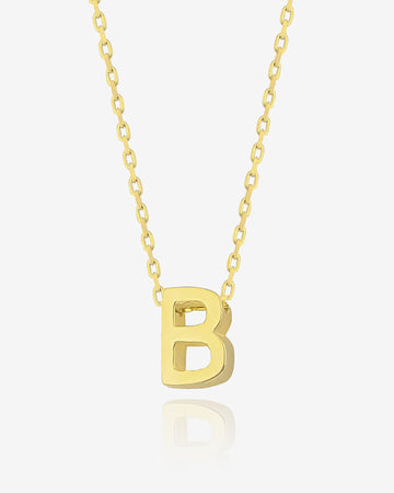 Personalized Initial Necklace, Customized Letter Necklace, Gold Color Sterling Silver Initial, Handmade Jewelry, Personalized Gift