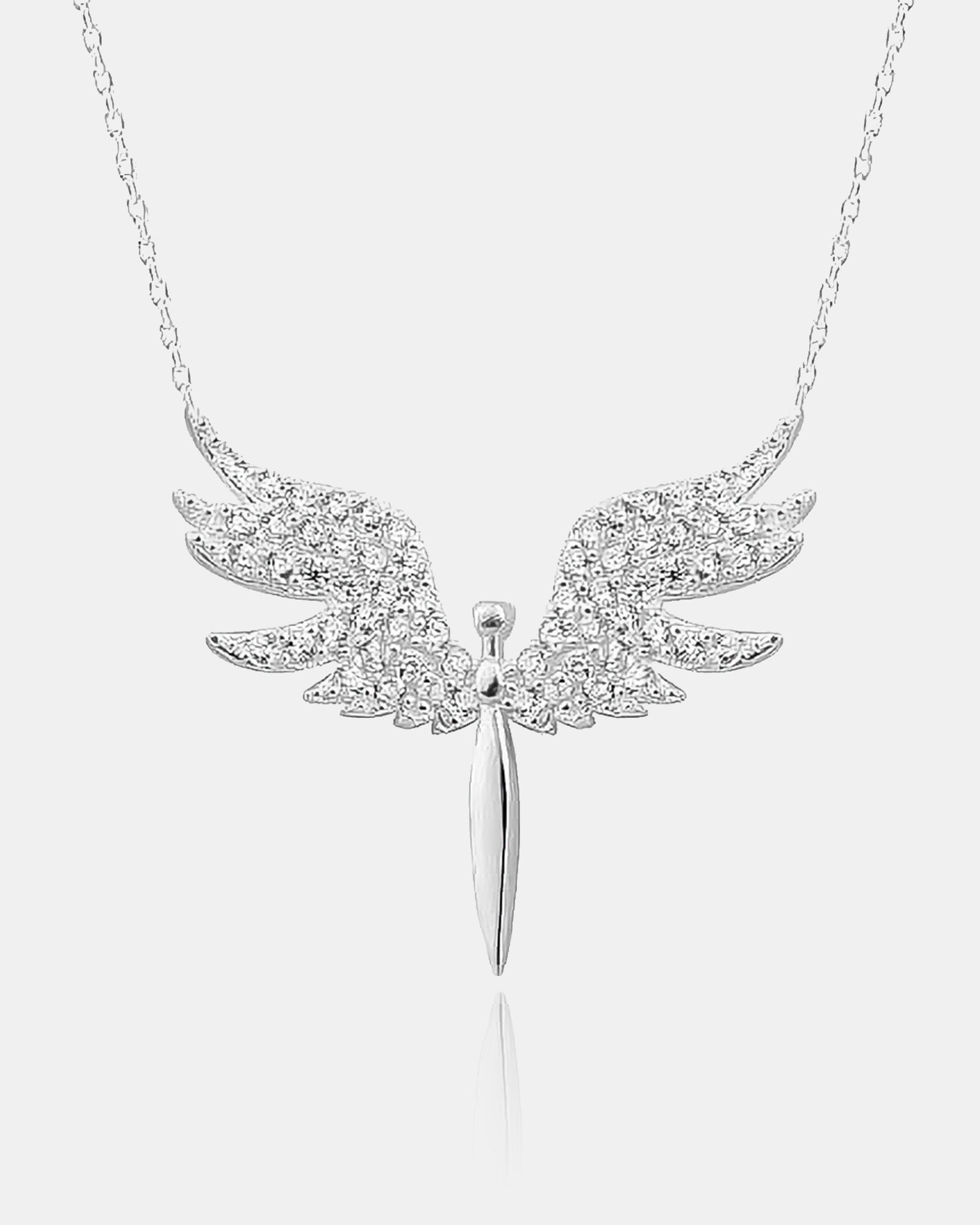 Protective Guardian Angel Charm , Sterling Silver Angel Wings Necklace, Spiritual Women's Jewelry , Archangel Michael Necklace , Dainty Gift
