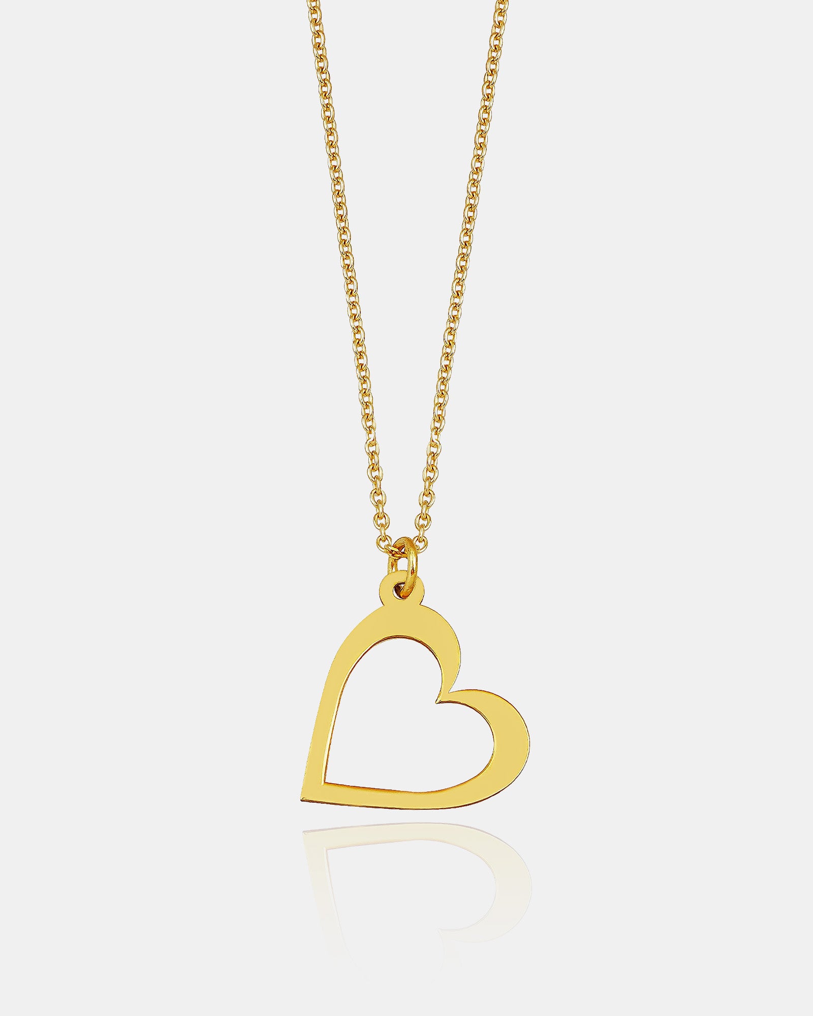 Romantic Heart Charm Necklace - Minimalist & Dainty Heart Pendant - Gold Color Love Pendant - Sterling Silver Jewelry - Valentine's Day Gift
