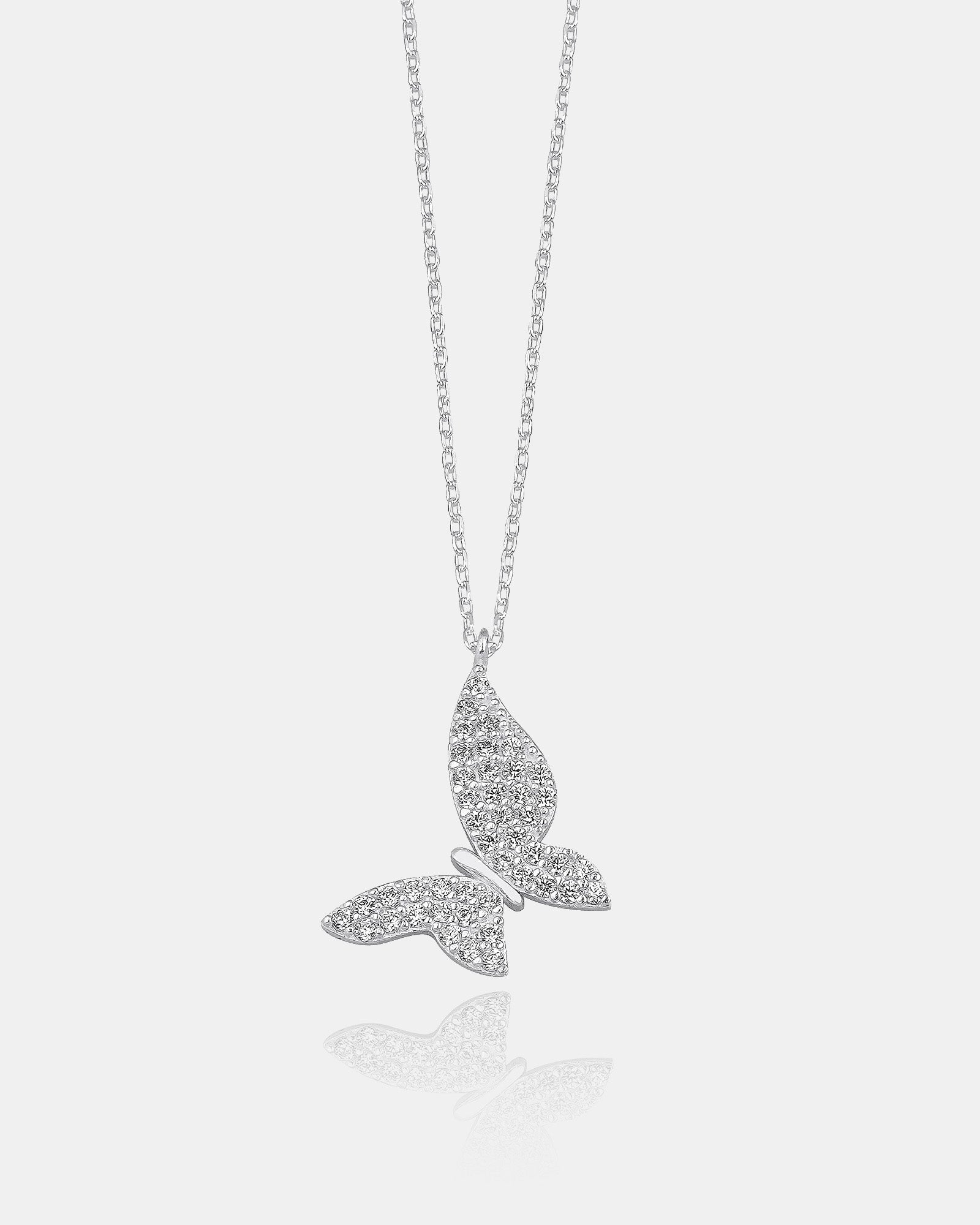Sparkling Cz Butterfly Necklace - Minimalist & Dainty Butterfly Pendant - High Quality 925 Sterling Silver Jewelry - Cubic Zirconia Pendant