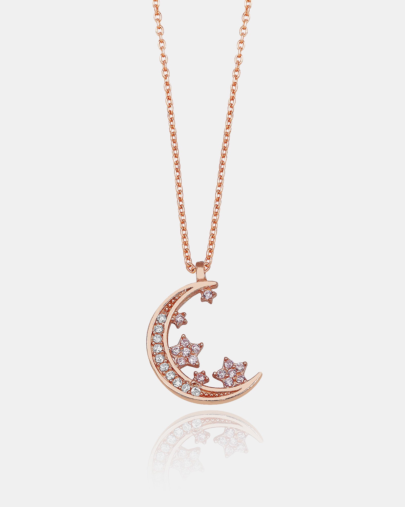 Sterling Silver Moon And Stars Pendant Necklace For Women - Celestial Moon Necklace Jewelry - Zirconia Crescent Moon Pendant Necklace