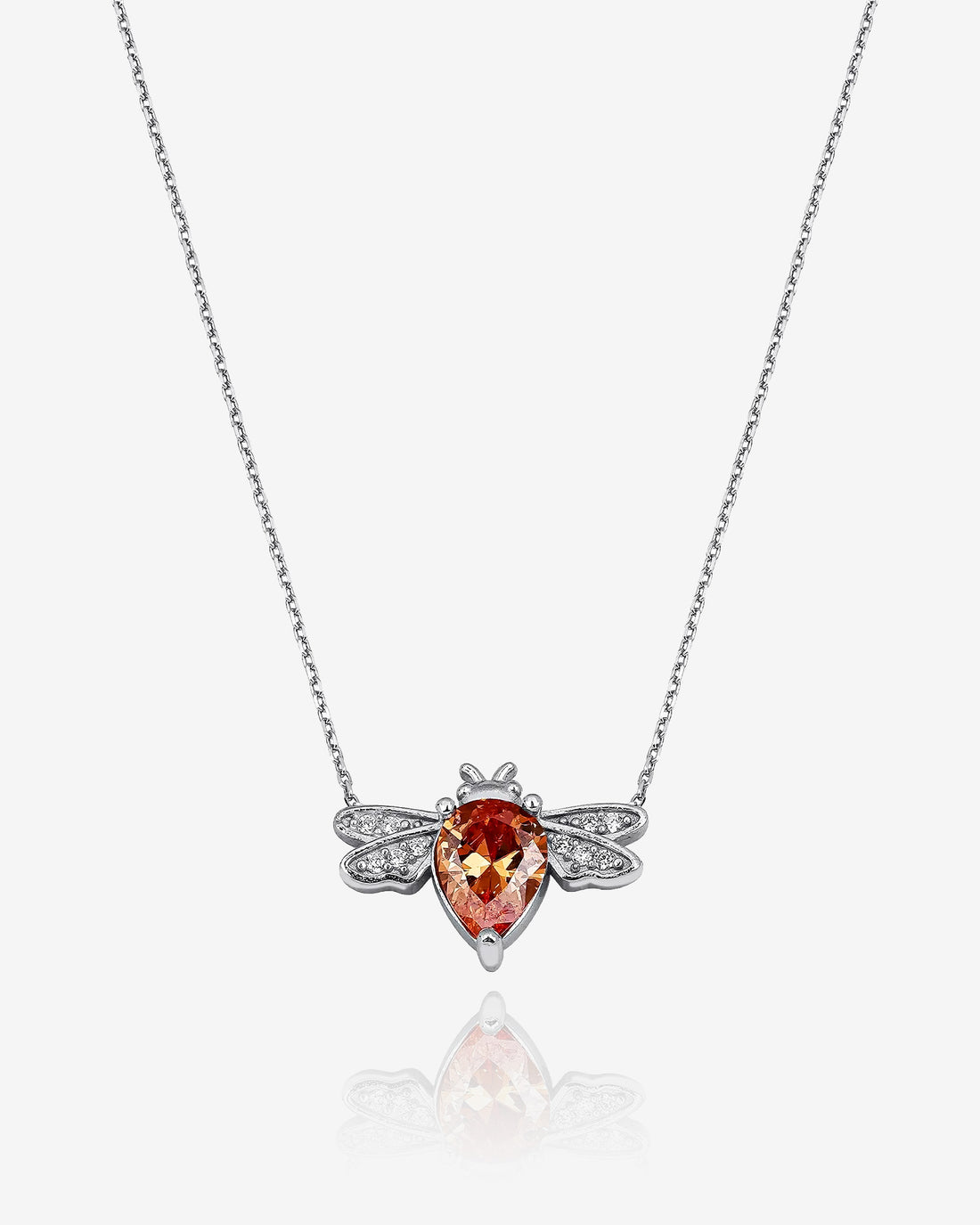 Elegant Beefancy Jewelry Set - Honeybee Inspired Necklace, Earrings And Ring Ensemble - Champagne Gemstone Stylish Honeybee Trio Set