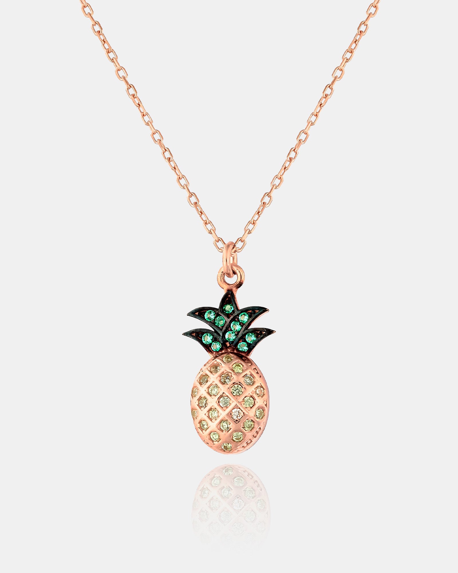 Sparkling Pineapple Necklace - Handmade Tropical Elegance - Cz Stone Minimalist Pineapple Pendant - Dainty Summer Jewelry