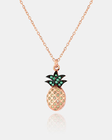 Sparkling Pineapple Necklace - Handmade Tropical Elegance - Cz Stone Minimalist Pineapple Pendant - Dainty Summer Jewelry