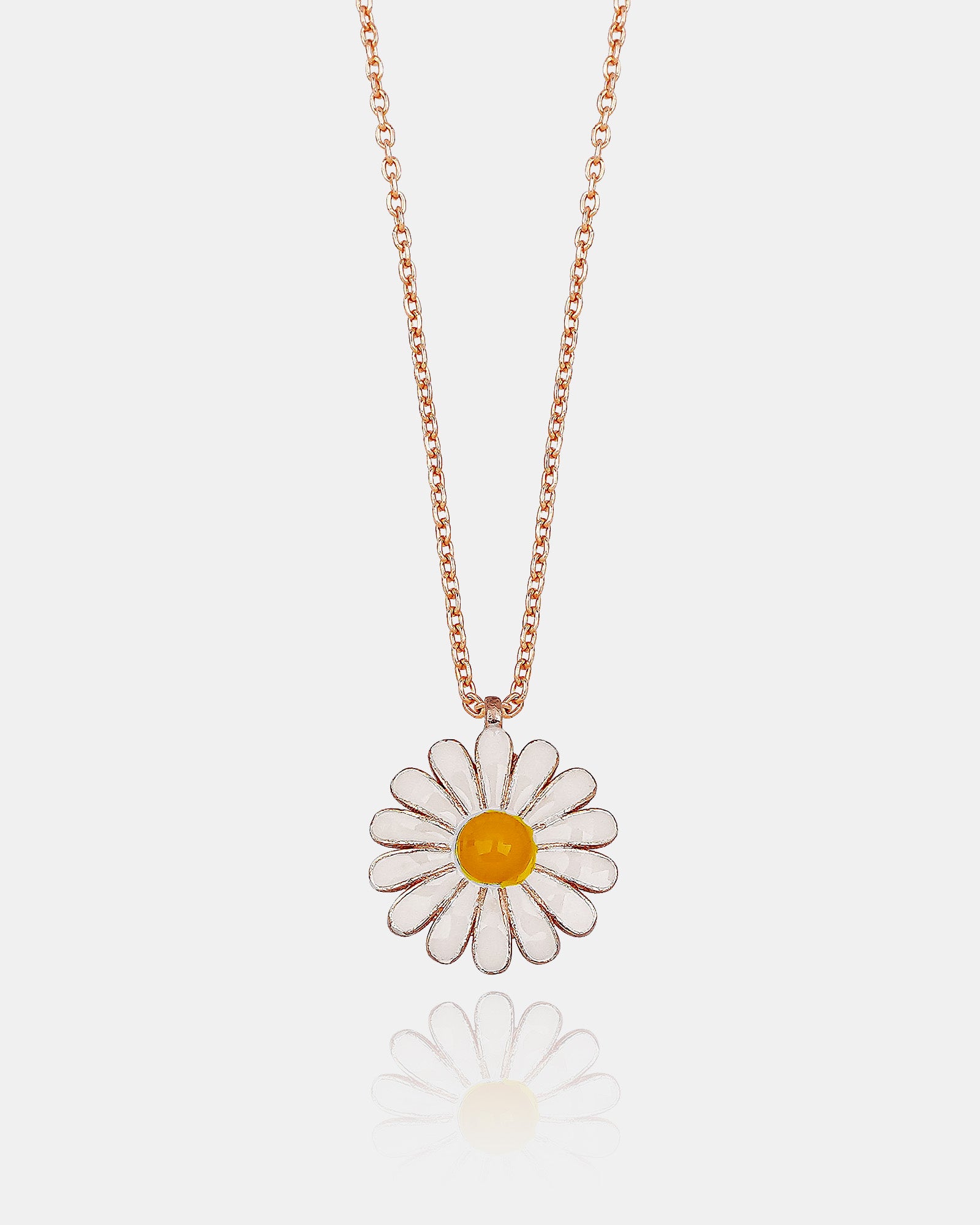 Rose Gold Plated Sterling Silver Necklace, Daisy Pendant, Minimalist Flower Necklace, Floral Necklace, Handmade Jewelry