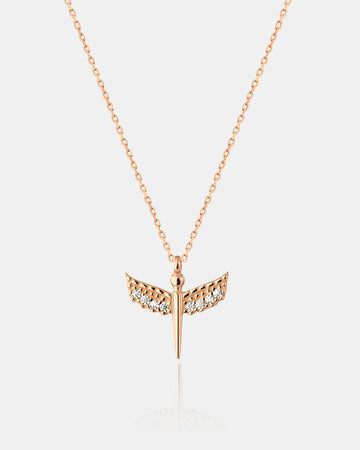 Sterling Silver Guardian Angel Necklace For Women | St. Michael Angel Necklace | Wing Pendant Bridesmaid Necklace | Celebrate Pride Month