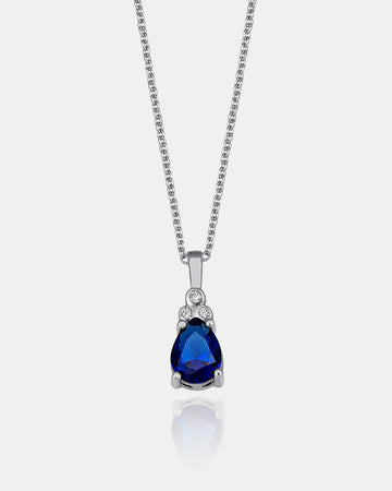 Three Zircon Stone Birthstone Necklace - Dainty Zircon Necklace - Blue Zircon Necklace - Oval Cut Gemstone Jewelry