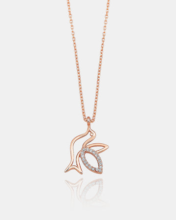 Sideway Bird Necklace | Bird Pendant Sterling Silver Necklace | Flying Bird Necklace | Nature Inspired Jewellery | Dainty Silver Necklace