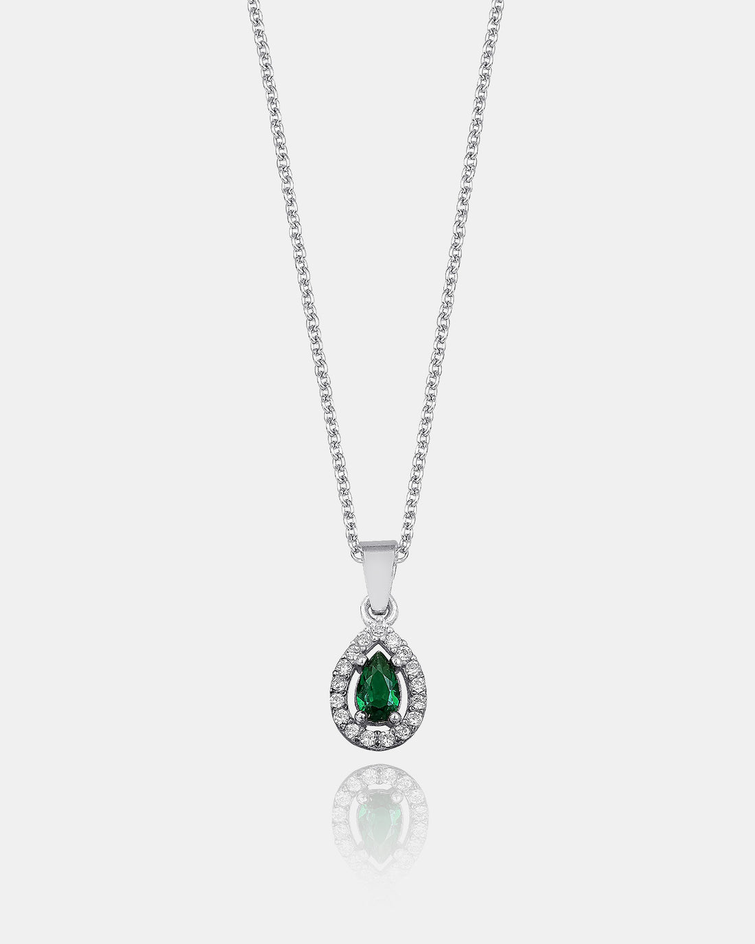 Sapphire Teardrop Necklace Zirconia Frame -cz Emerald Teardrop Pendant For Women -dainty Sterling Silver Sapphire/emerald/crystal Variations
